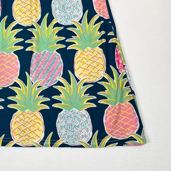 SIMPLY SOUTHERN Preppy Tropical Bell Sleeve Colorful Pineapple Mini Dress Size S - Picture 7 of 13